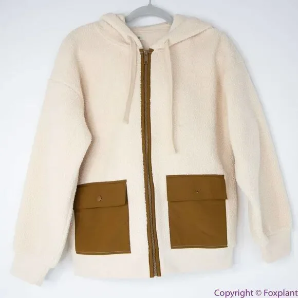 NEW Madewell (Re)sourced‎ Fleece Hooded Zip Jacket, S, NB514 - Picture 4 of 16